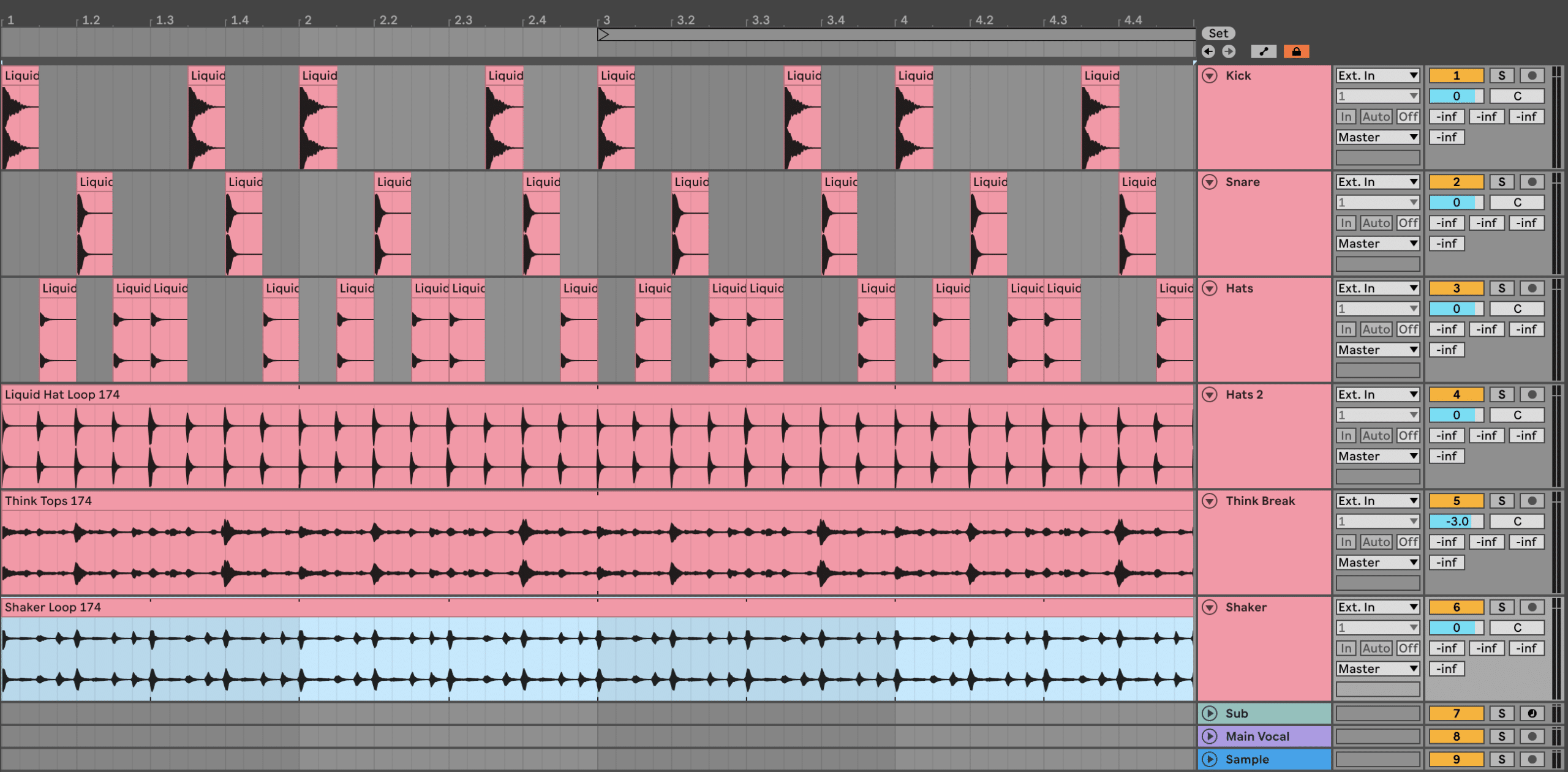 Adding shakers to our liquid drum and bass arrangement