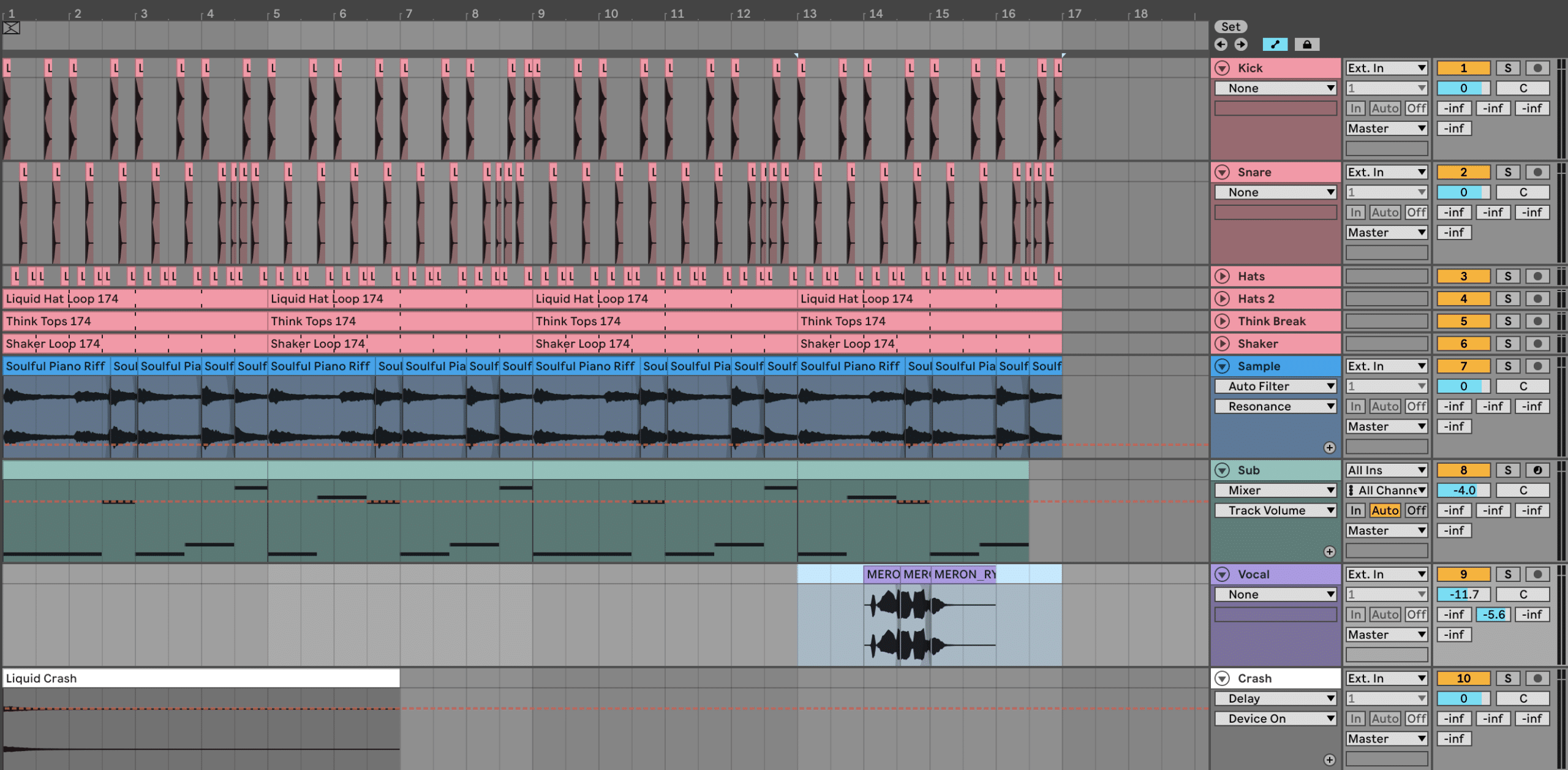 Adding a vocal sample to our liquid drum and bass arrangement